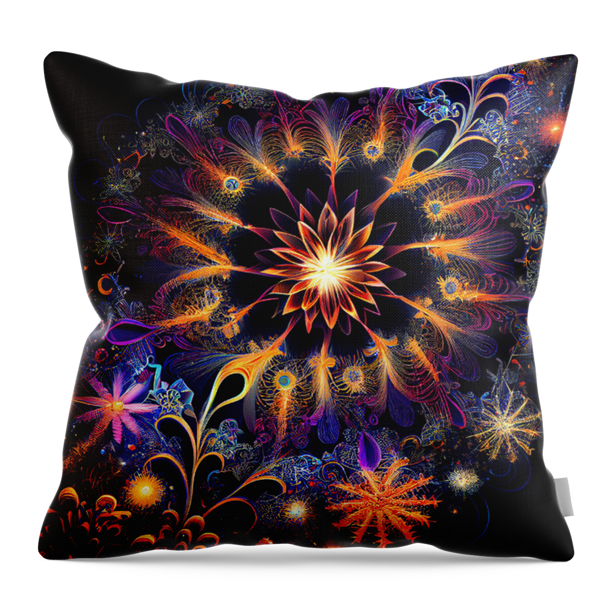 Series Throw Pillow featuring the digital art Fireworks magic #4 by Sabantha