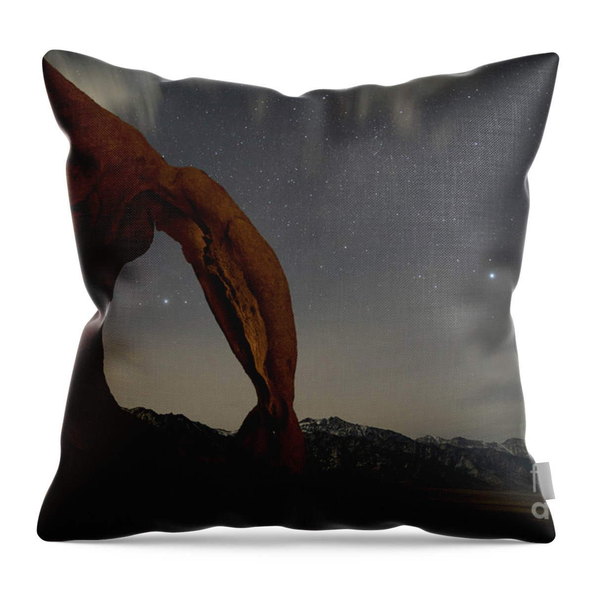 Cyclops Arch Throw Pillow featuring the photograph Night Sky At Cyclops Arch #1 by Keith Kapple