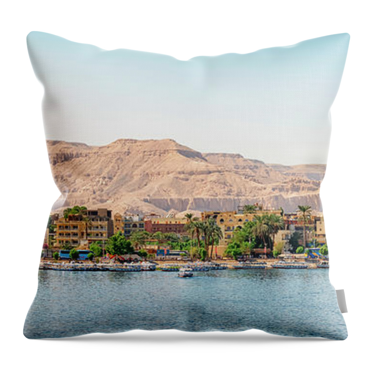 Africa Throw Pillow featuring the photograph Nile River #1 by Manjik Pictures