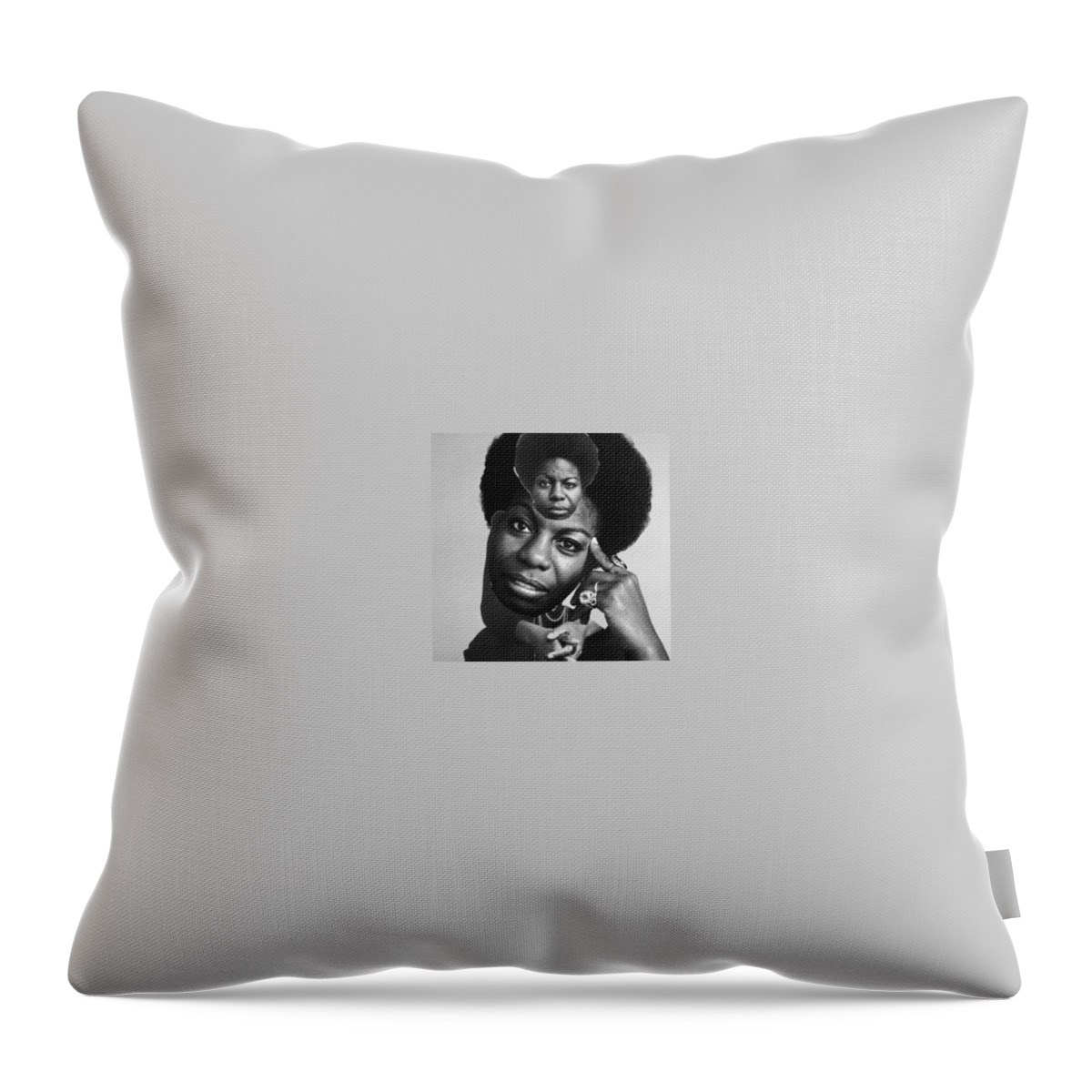 Nina Simone Throw Pillow featuring the digital art Nina #2 by Corey Wynn