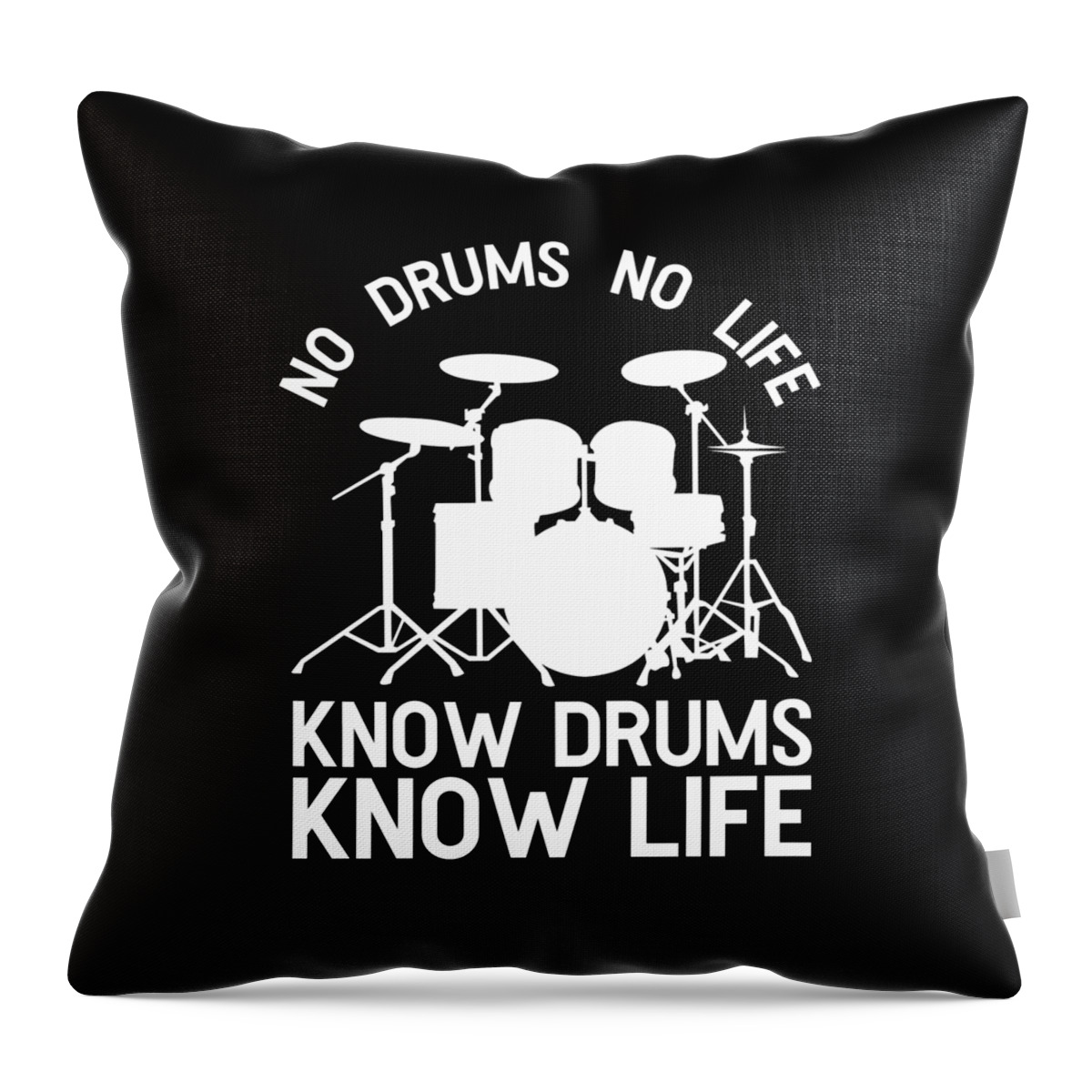 Drummer Throw Pillow featuring the digital art No Drums No Life #1 by Me