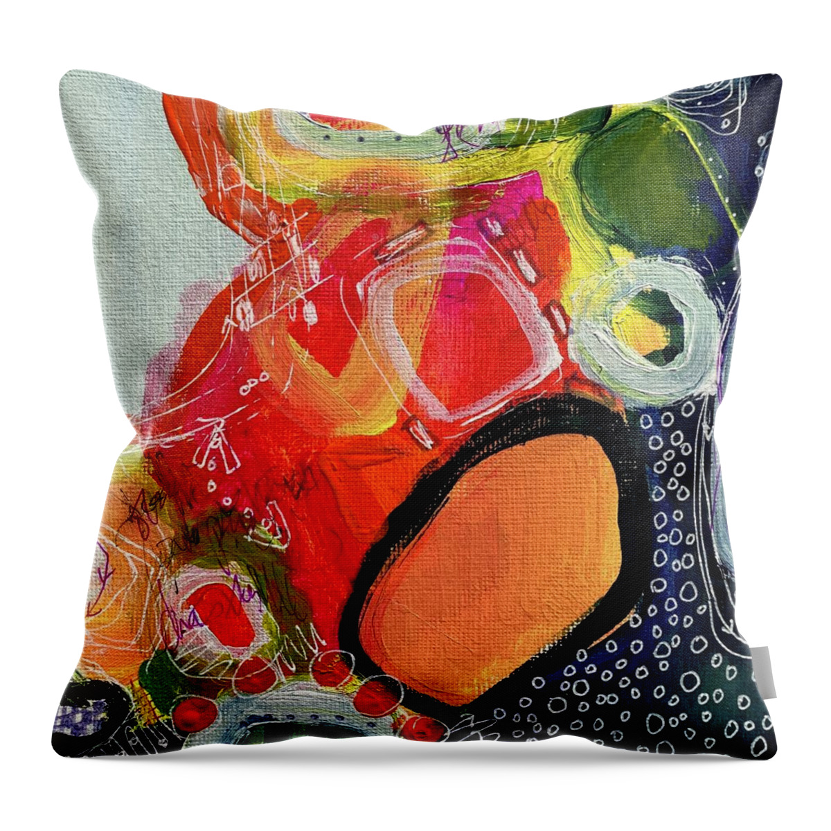 Orange Throw Pillow featuring the painting Orange And Pink #1 by Darlene Watson