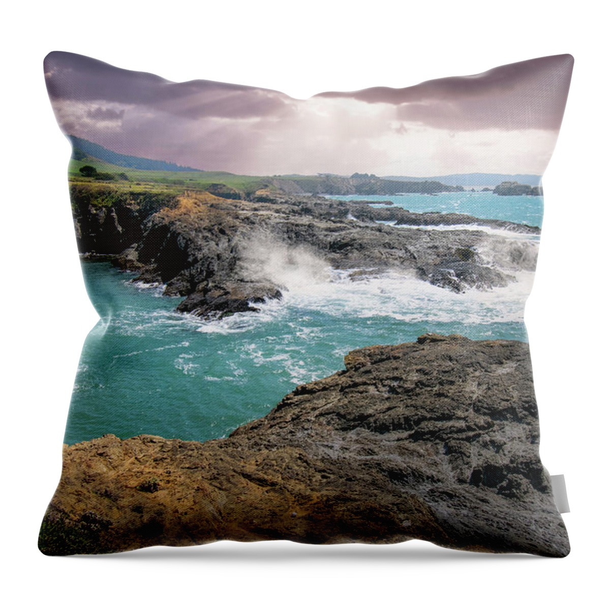 Pacific Evening Throw Pillow featuring the photograph Pacific Evening #1 by Frank Wilson