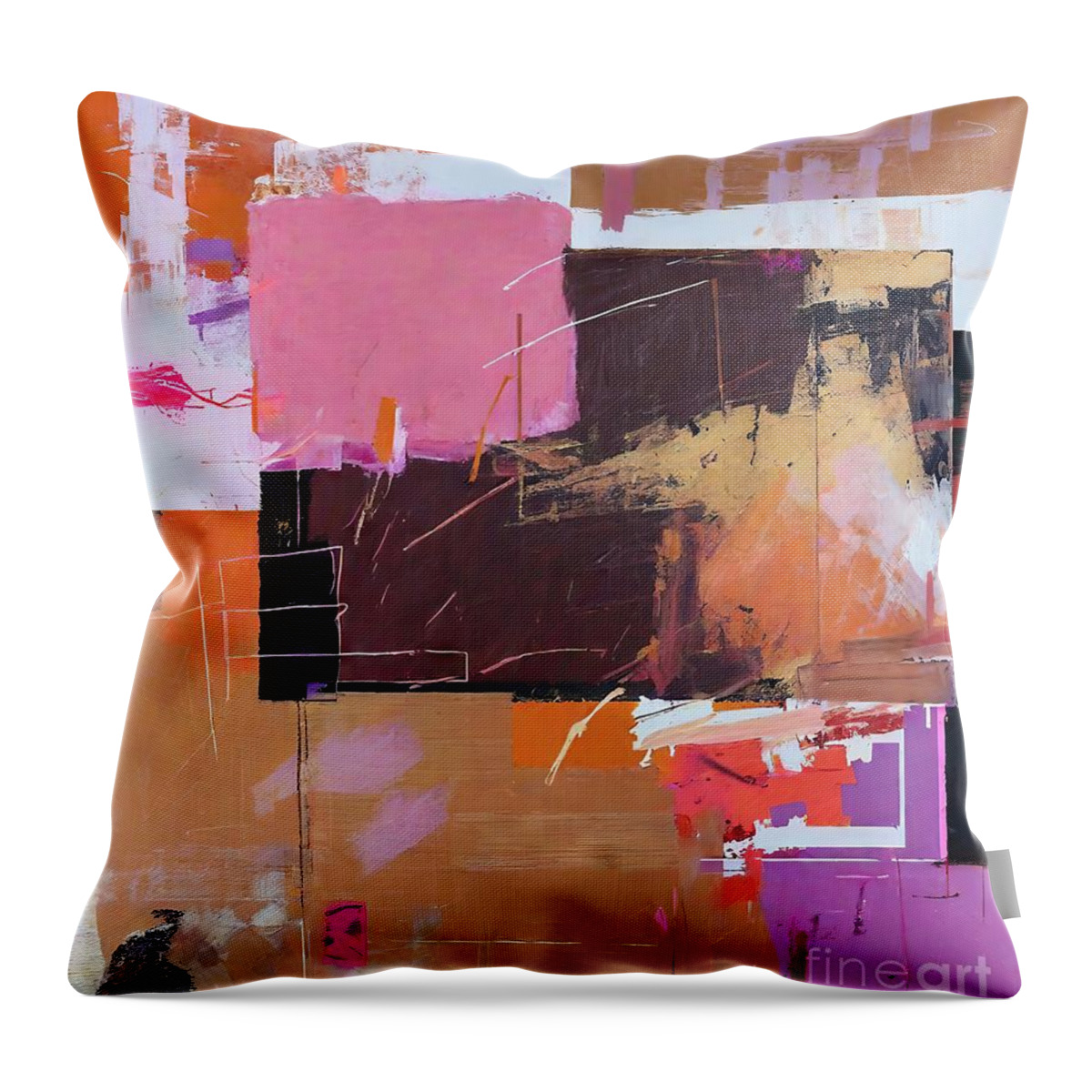 Paint Throw Pillow featuring the painting Paint Grunge Art Texture Abstract Art Painting #1 by N Akkash