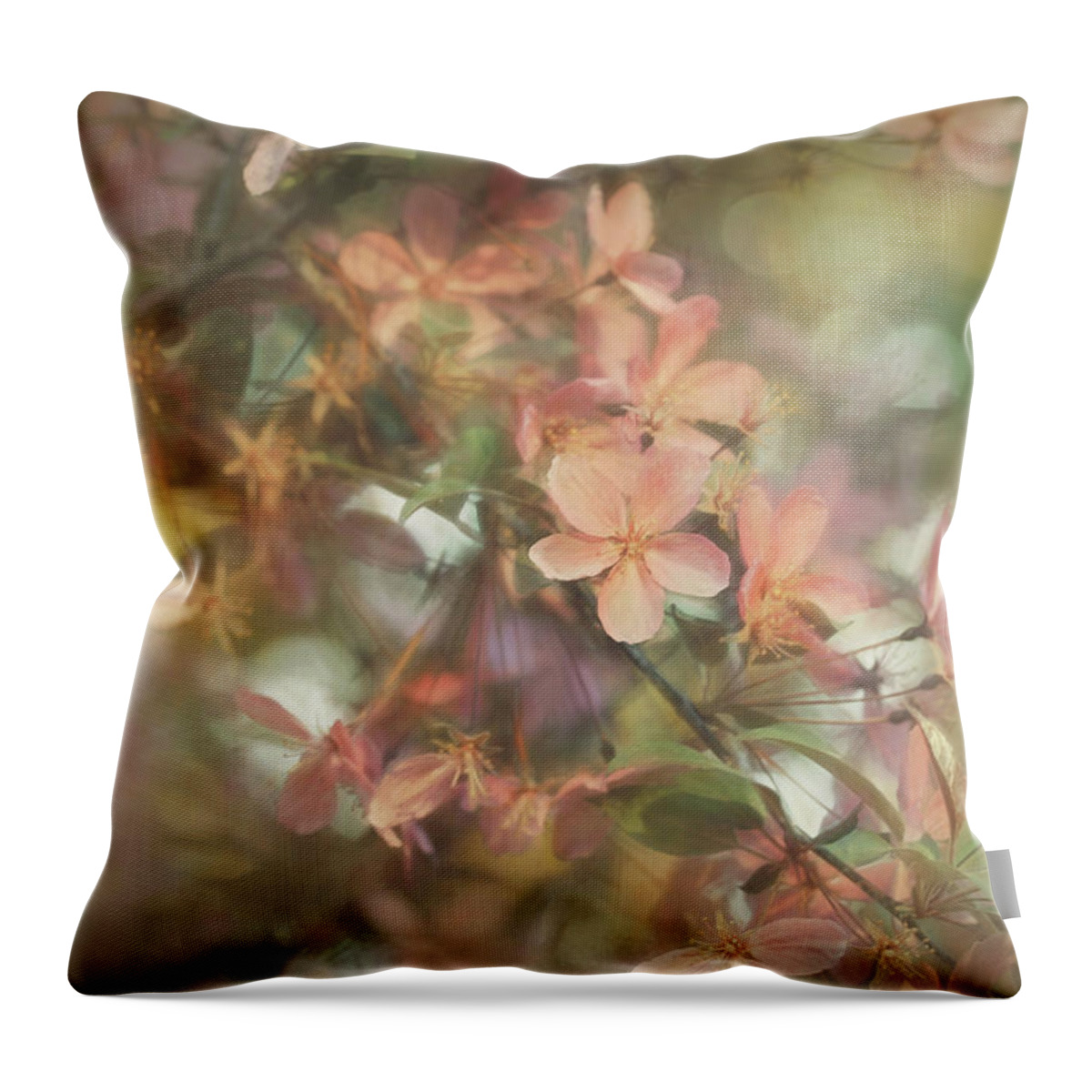 Pastel Throw Pillow featuring the photograph Pastel Petals Painterly Version I by Carrie Ann Grippo-Pike