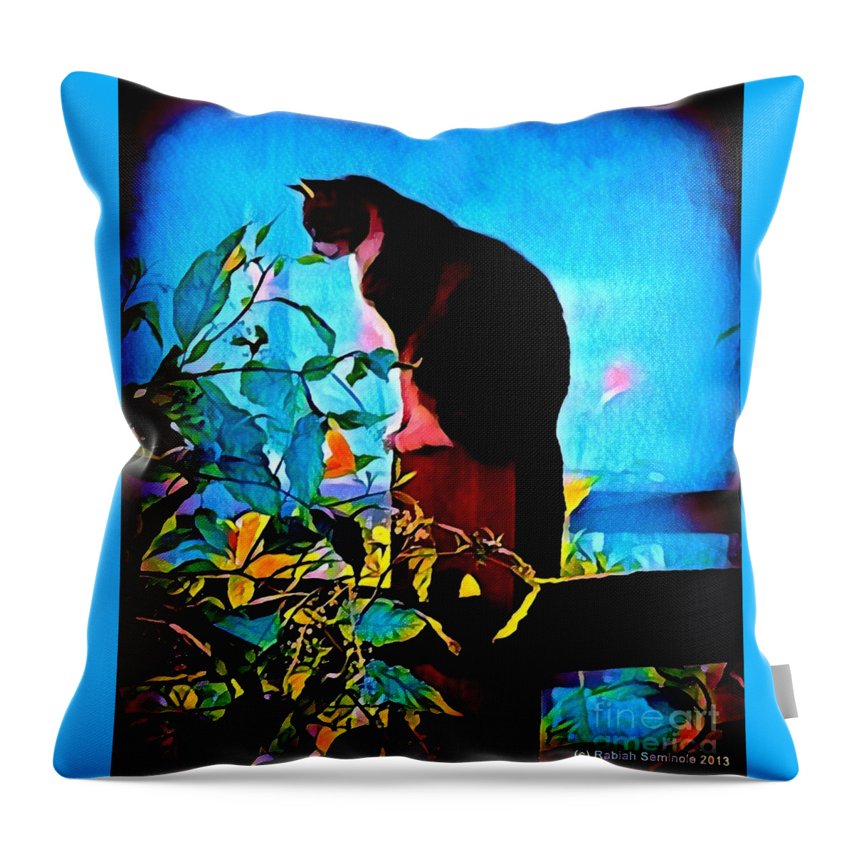 Kitty Throw Pillow featuring the photograph Patience #1 by Rabiah Seminole