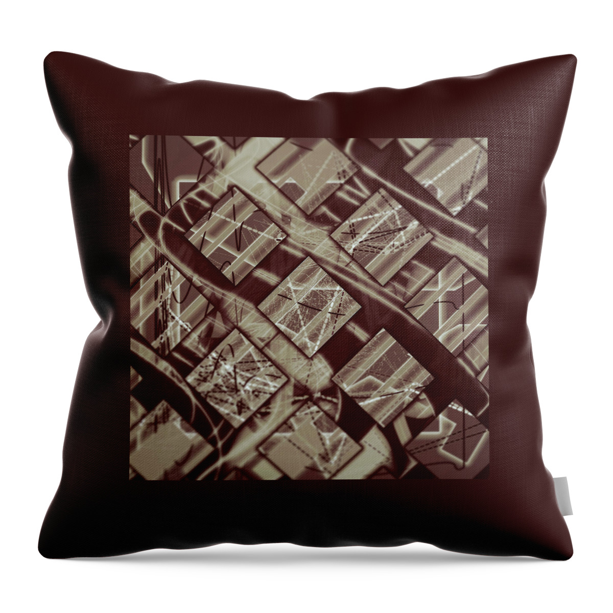 Abstract Throw Pillow featuring the digital art Pattern 57 #1 by Marko Sabotin