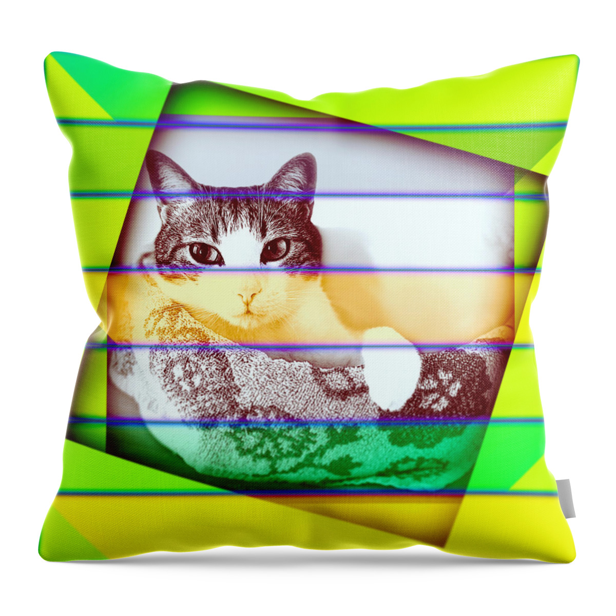Abstract Throw Pillow featuring the digital art Pattern 72 #1 by Marko Sabotin