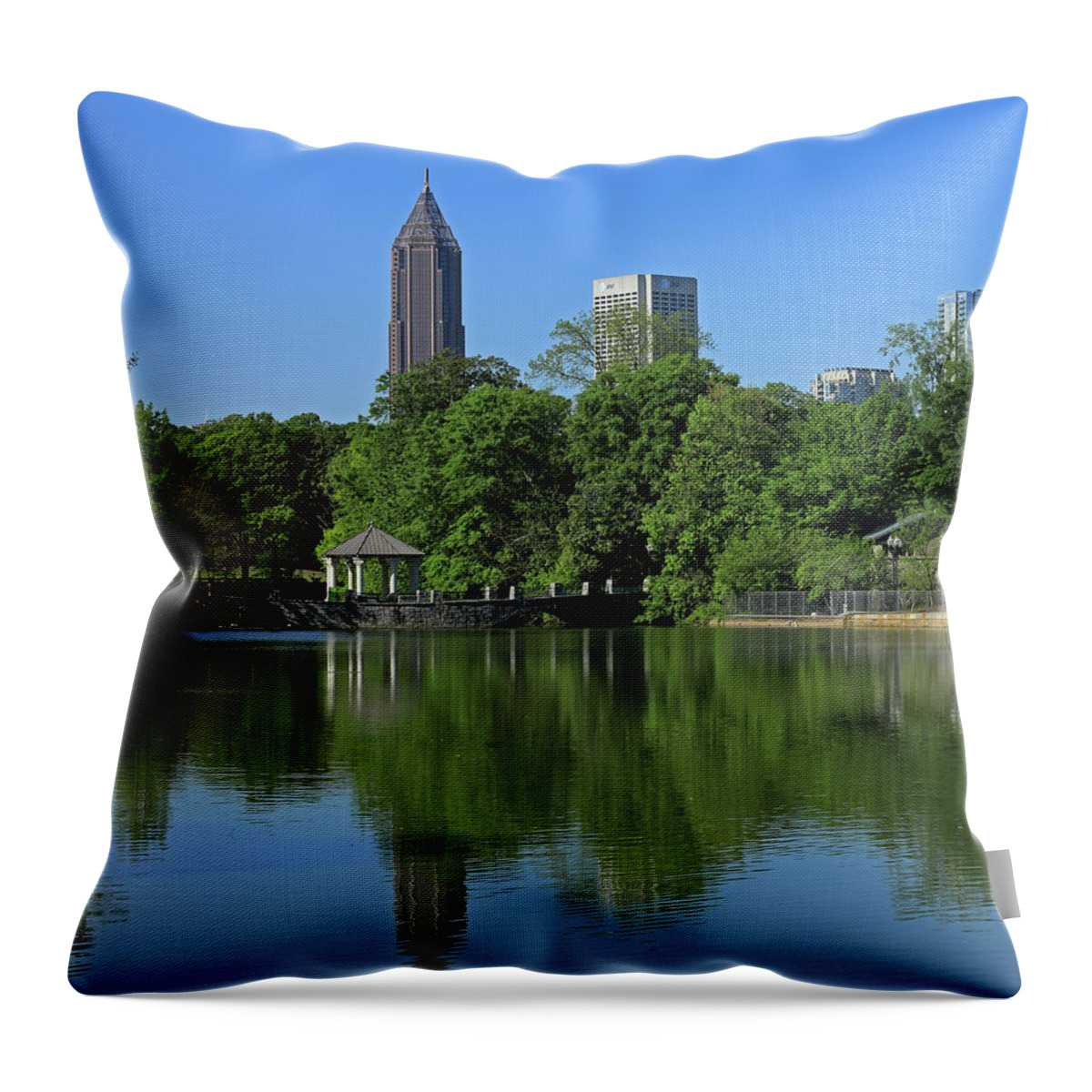 Atlanta Throw Pillow featuring the photograph Piedmont Park - Atlanta, Ga. #1 by Richard Krebs