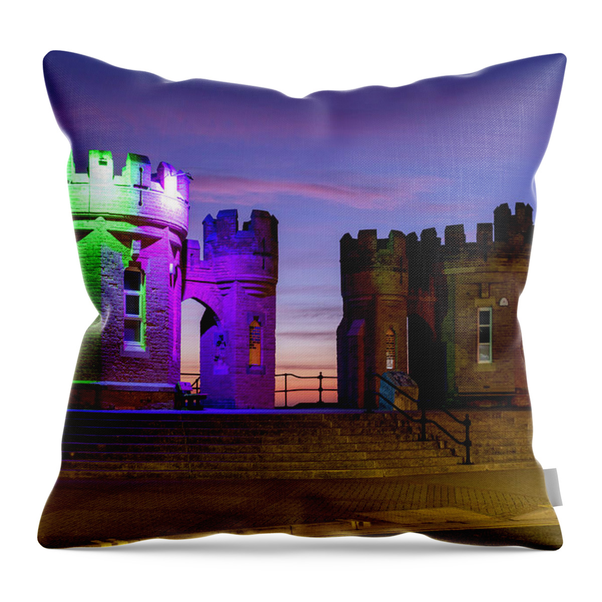 Pier Towers Withernsea Throw Pillow featuring the photograph Pier Towers, Withernsea #1 by Tim Hill