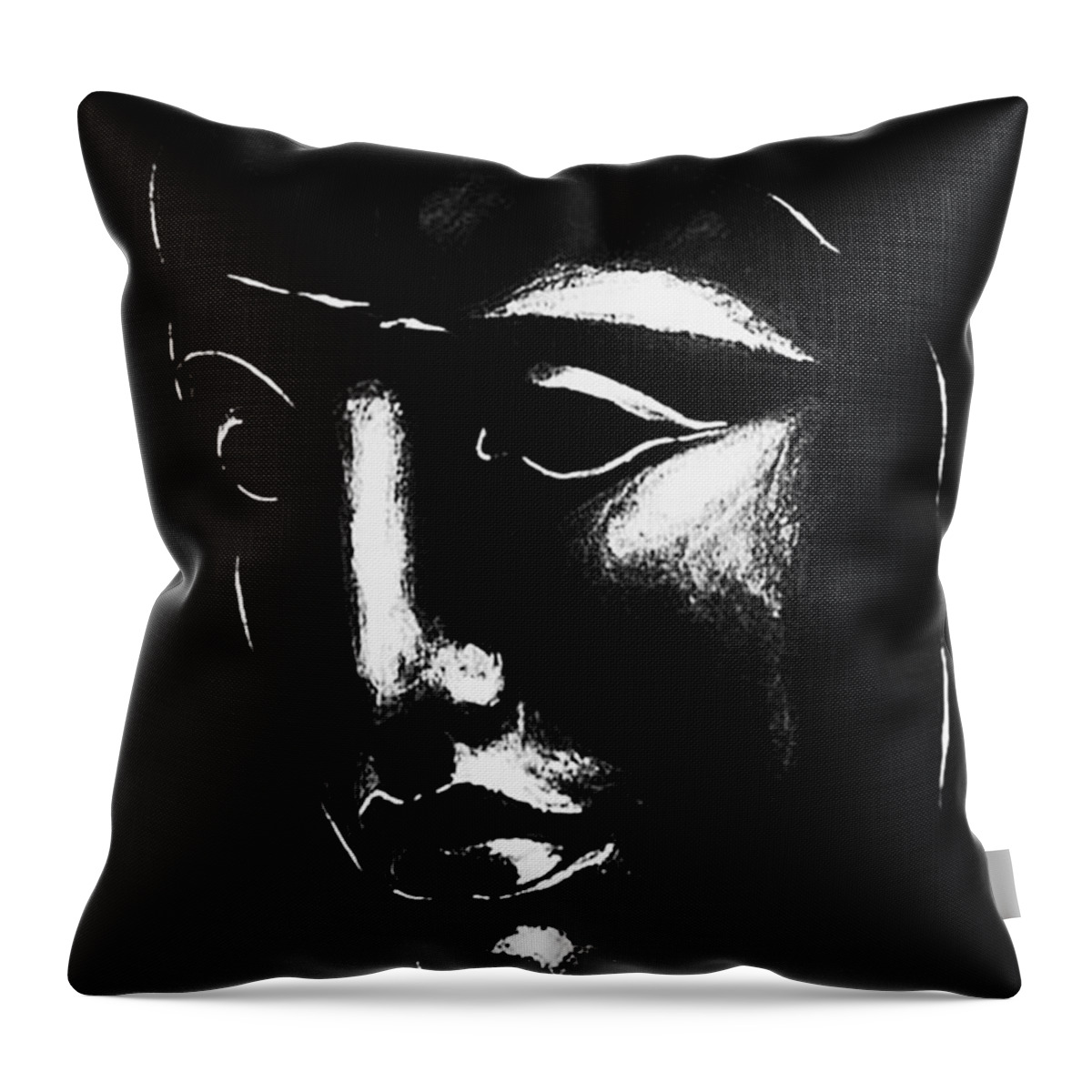 Portrait Throw Pillow featuring the painting Portrait #1 by Hartmut Jager
