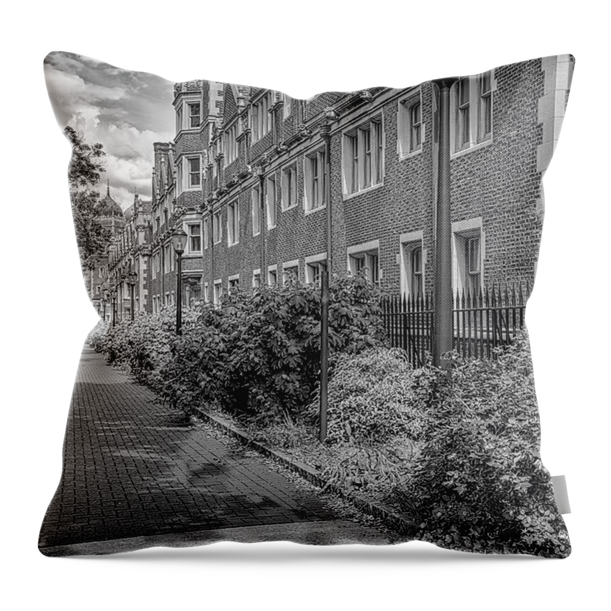 U-penn Throw Pillow featuring the photograph Quadrangle Dorms University of Pennsylvania #1 by Susan Candelario