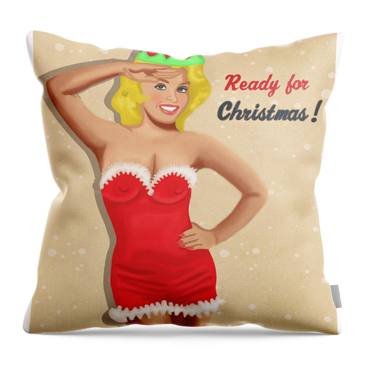 Sexy Throw Pillow featuring the digital art Ready for Christmas #1 by Long Shot