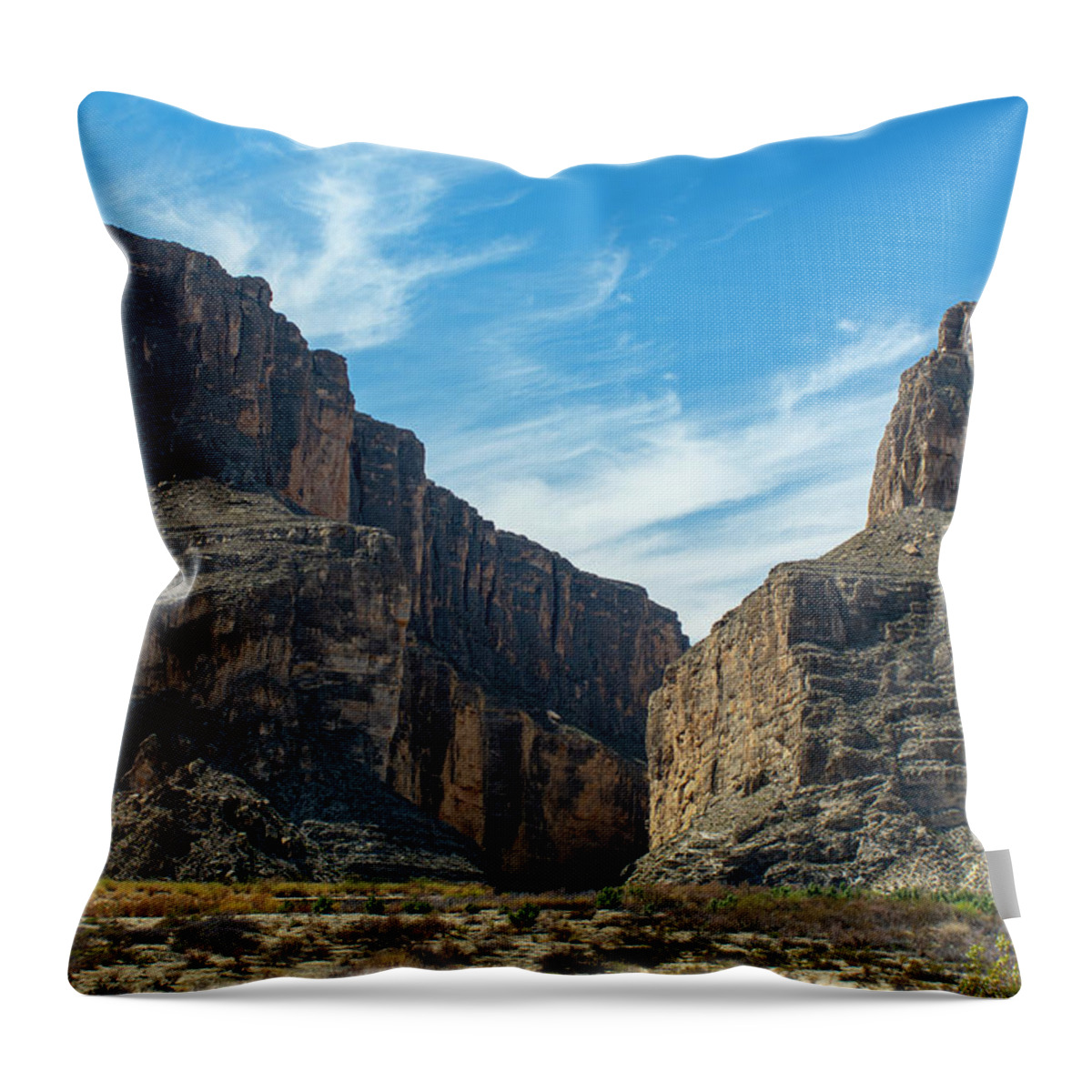 Santa Elena Canyon Throw Pillow featuring the photograph Santa Elena Canyon Big Bend National park #1 by Sandra J's