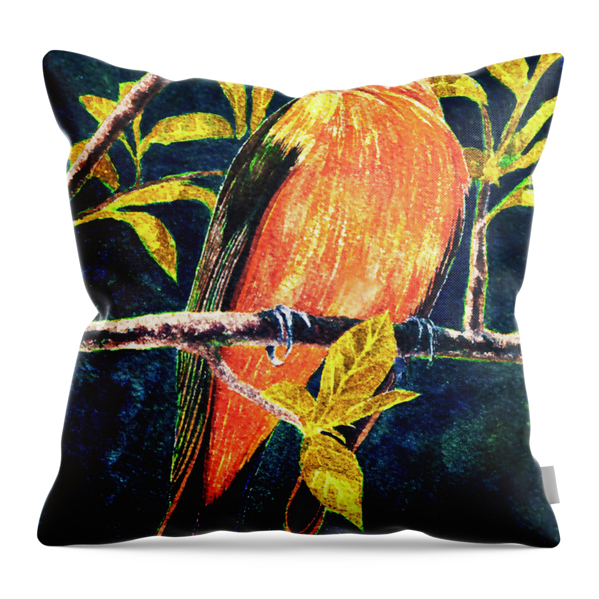 Wildlife Throw Pillow featuring the painting Scarlet Tanager #1 by Douglas Castleman