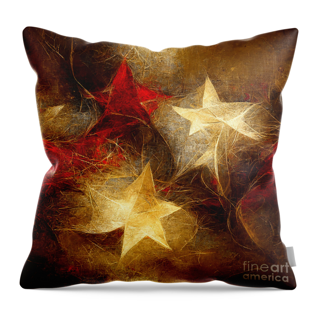Series Throw Pillow featuring the digital art Seamless pattern Golden stars #1 by Sabantha