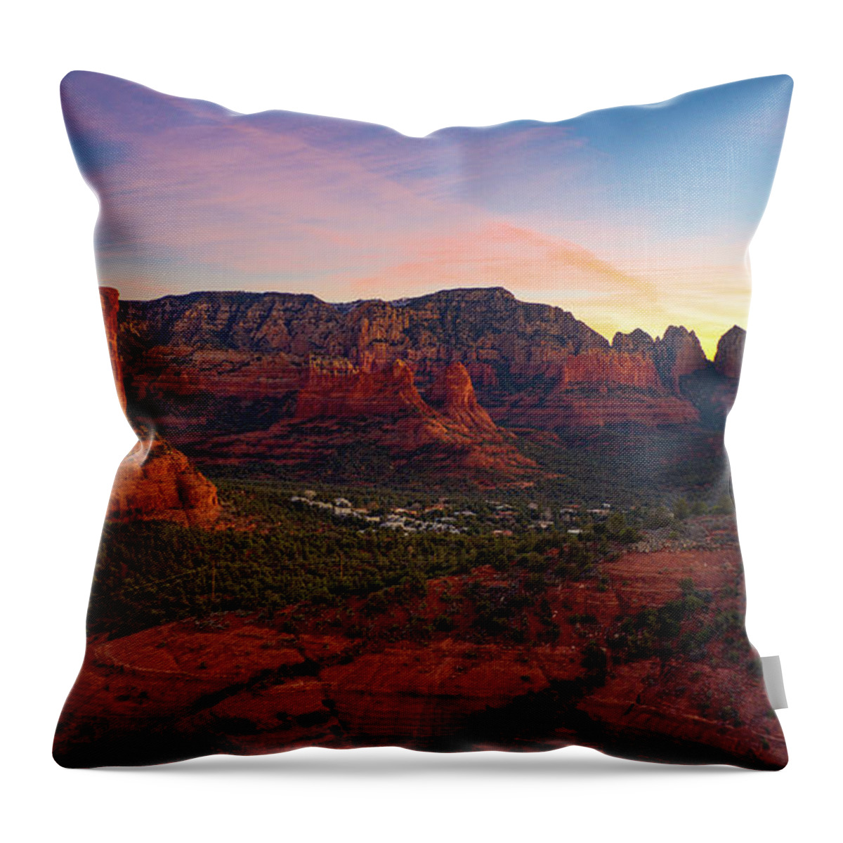 Sedona Throw Pillow featuring the photograph Sedona Arizona Sunrise #1 by Anthony Giammarino