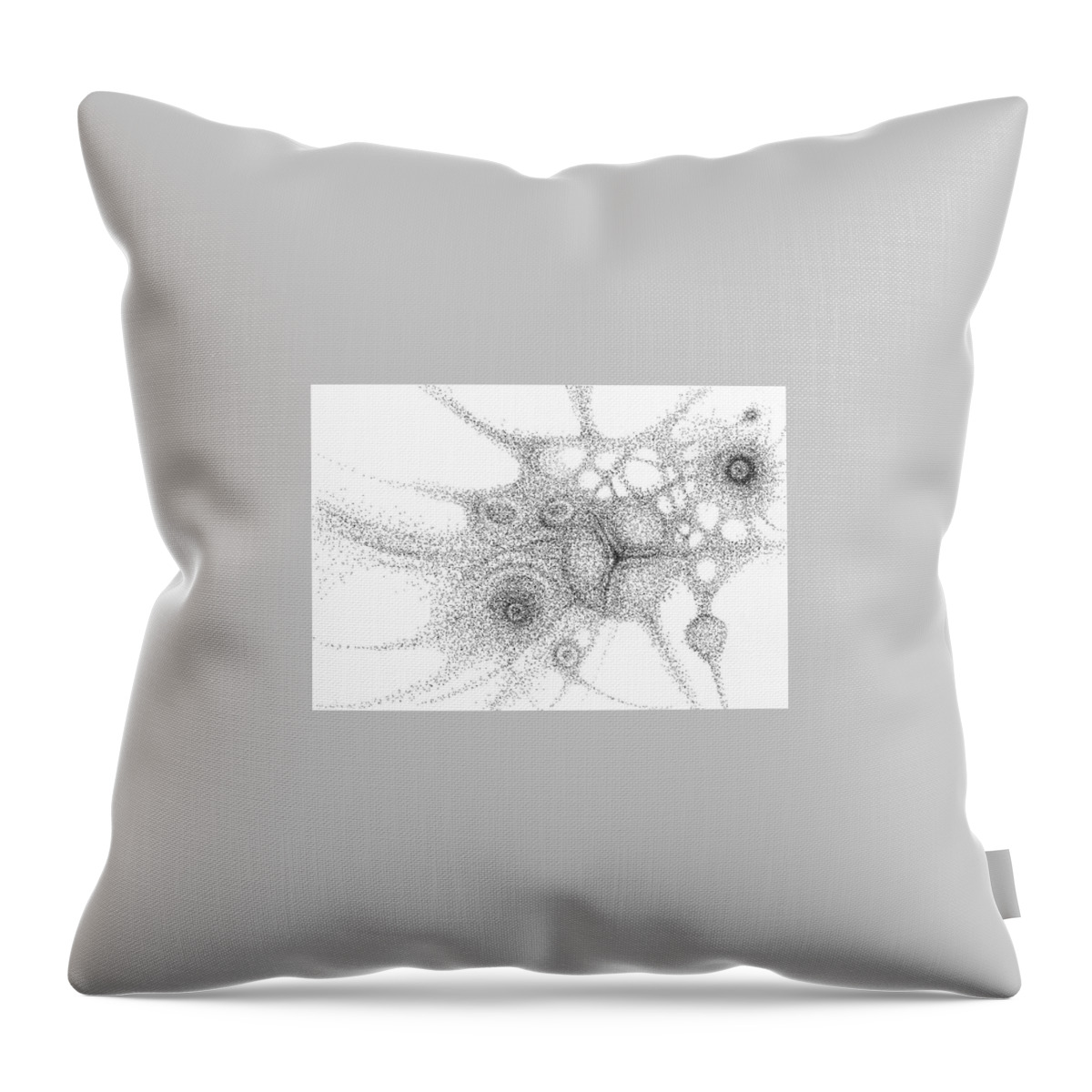Circles Throw Pillow featuring the drawing Seedpod #1 by Franci Hepburn