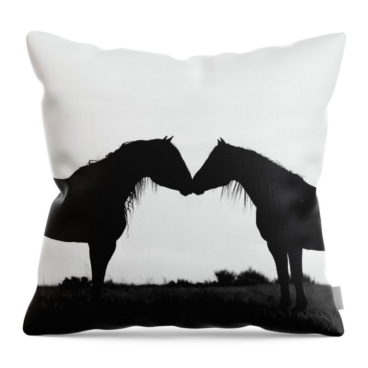 Horses Throw Pillow featuring the photograph Silhouette #1 by Mary Hone