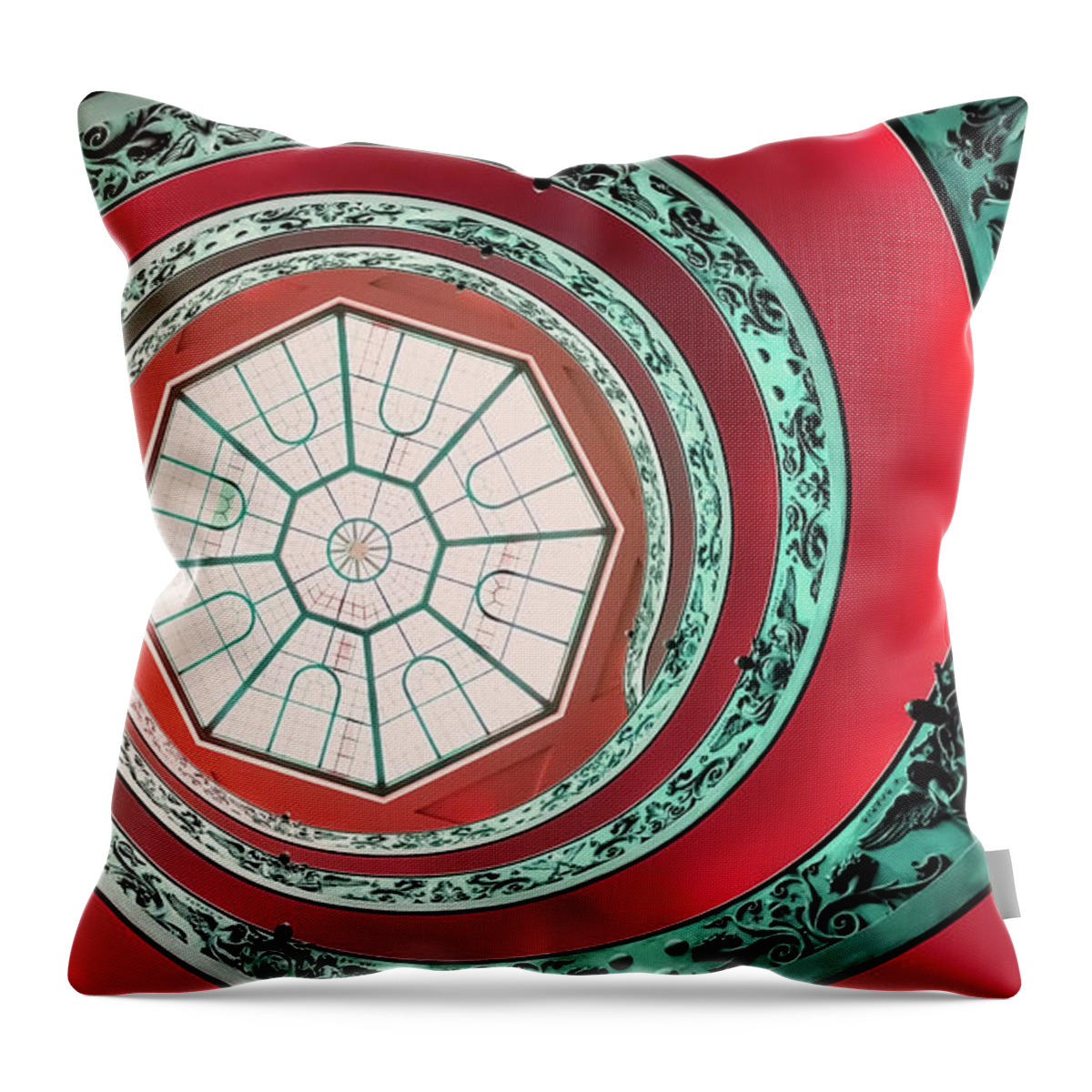 Abstract Throw Pillow featuring the photograph Spiral Skylight #1 by Manjik Pictures
