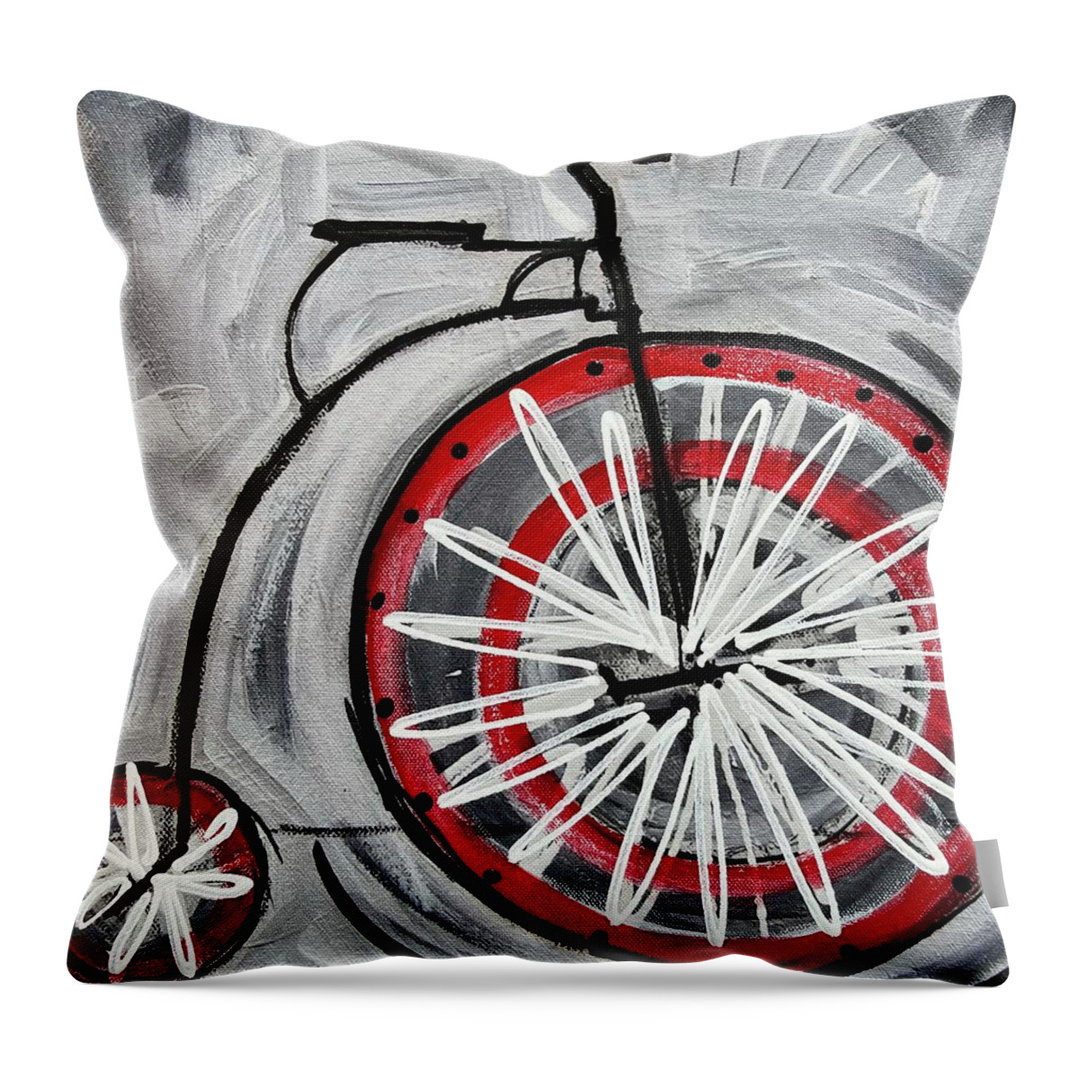  Throw Pillow featuring the painting Spot On #1 by Judy Rogan