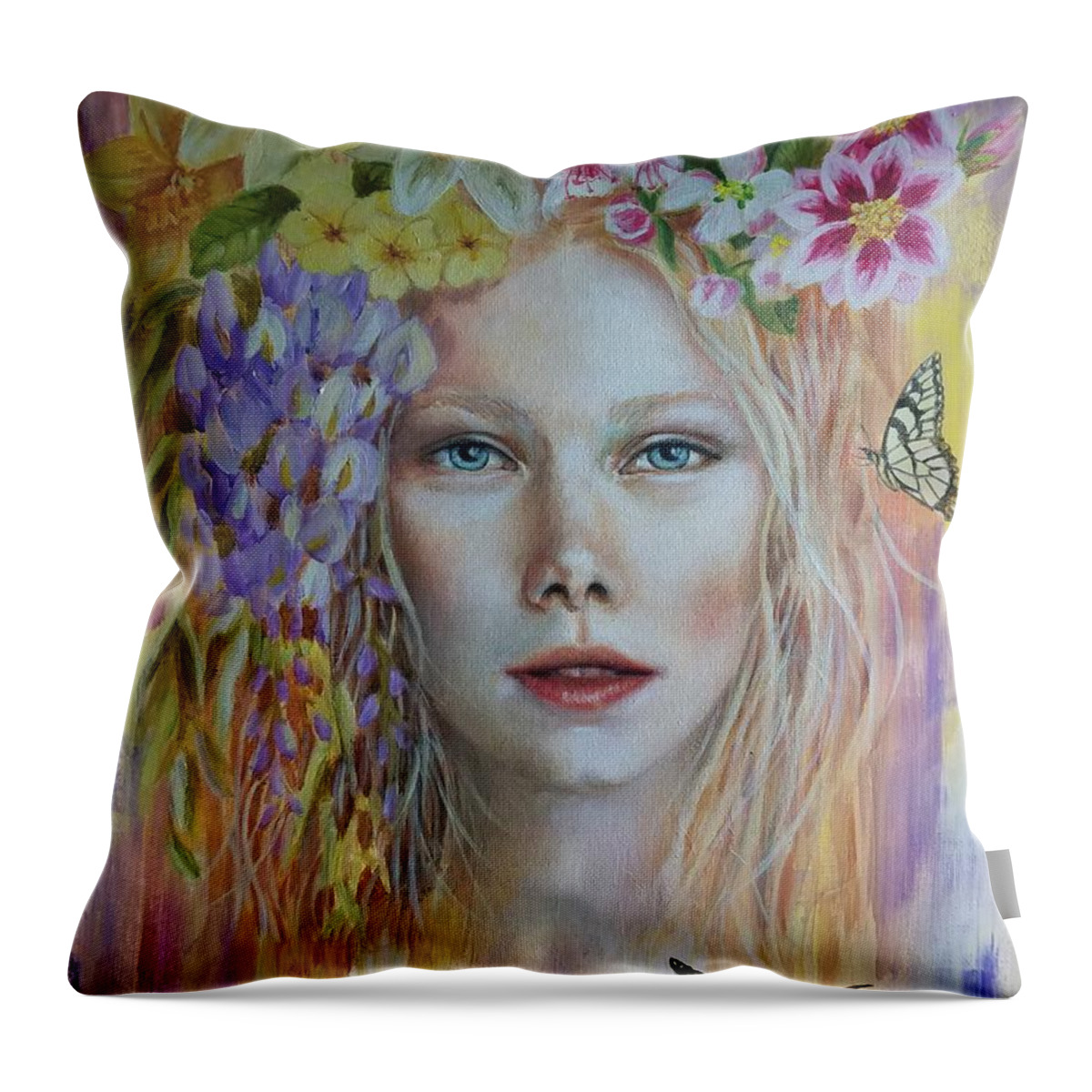 Spring Throw Pillow featuring the painting Spring #1 by Caroline Philp