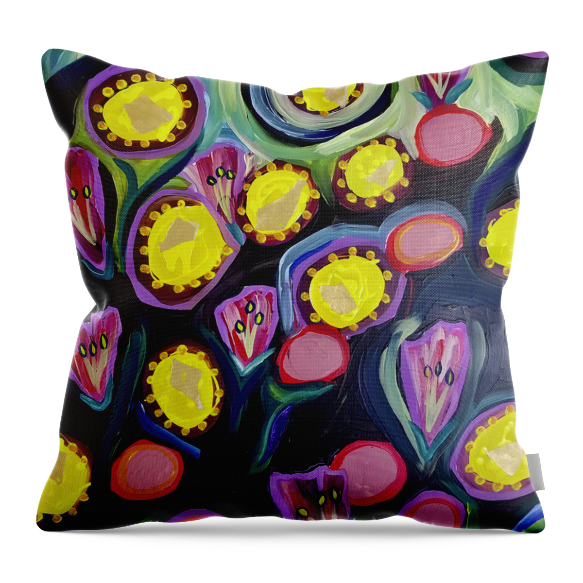 Spring Throw Pillow featuring the mixed media Spring #2 by Catherine Gruetzke-Blais