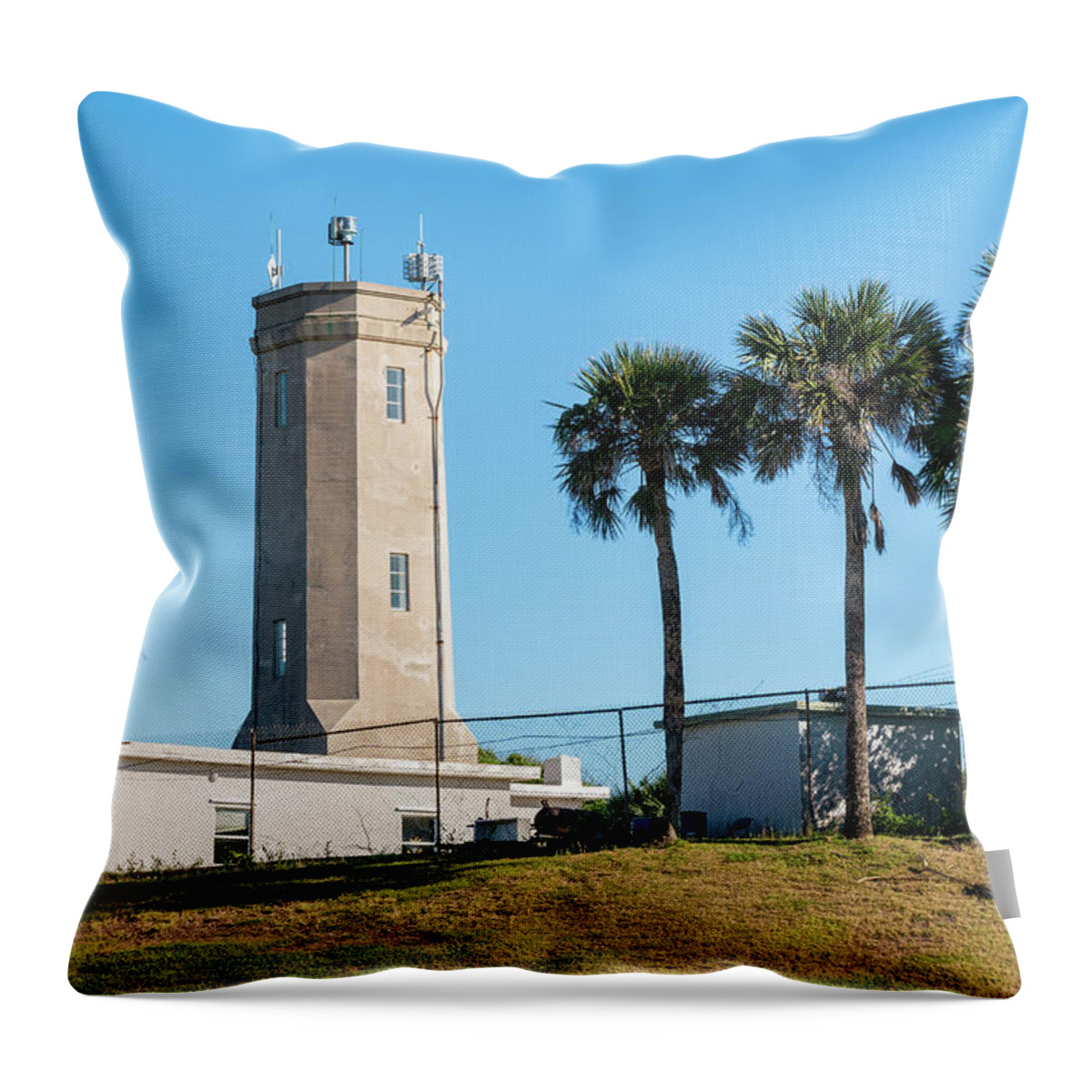 Florida Throw Pillow featuring the photograph St Johns Lighthouse, Naval Station Mayport, Florida #1 by Dawna Moore Photography