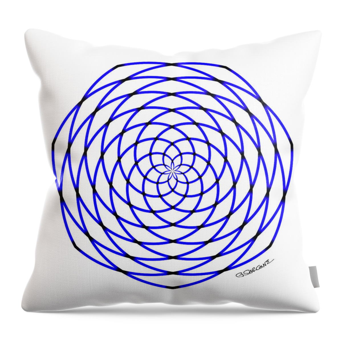 Op Art Throw Pillow featuring the mixed media Starburst 2 by Gianni Sarcone