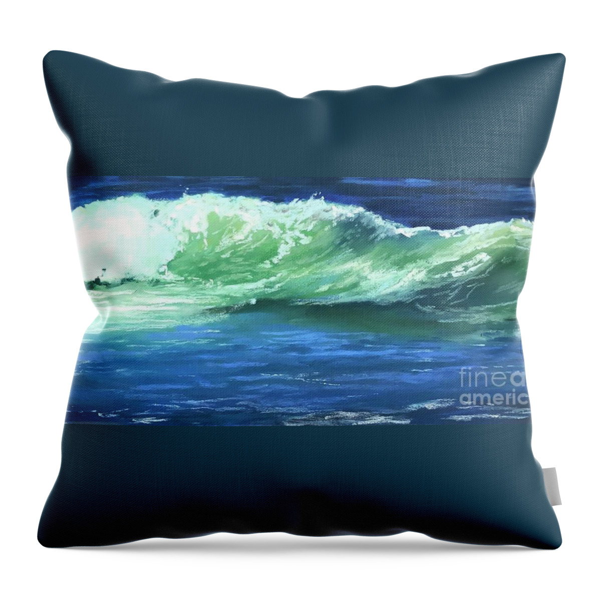 Pastel Throw Pillow featuring the painting Strathmere Surf #1 by Angela Armano