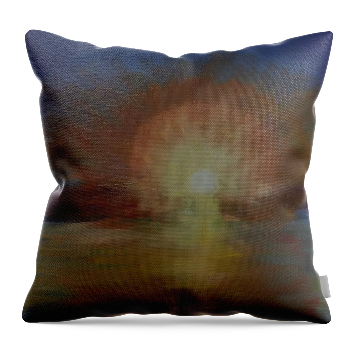 Sun Rise Throw Pillow featuring the painting Pre Sun Rise by Terry Frederick