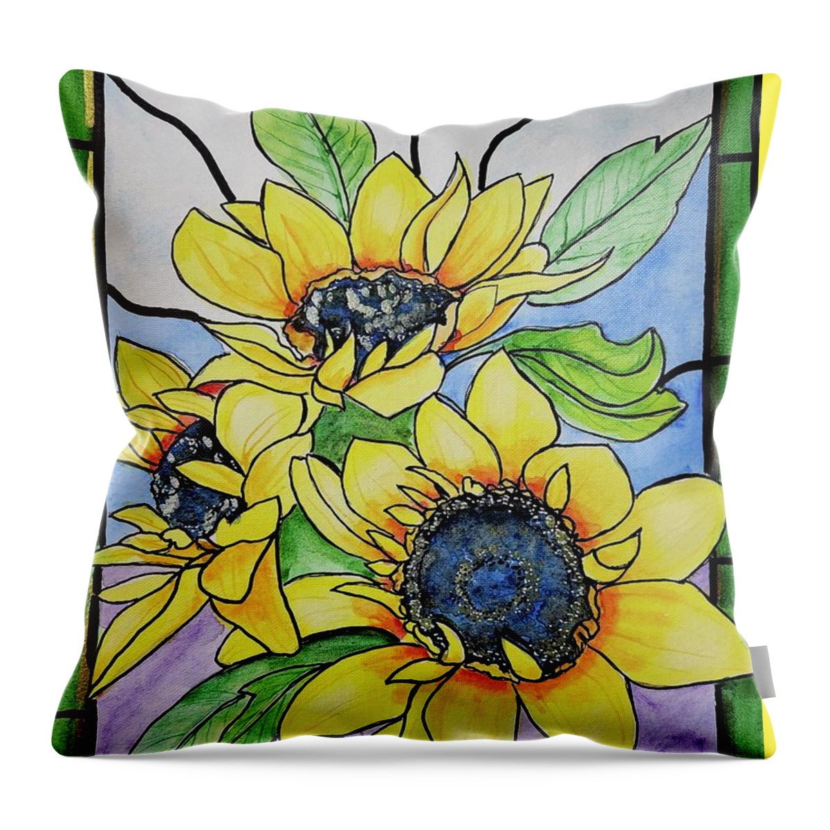 Sunflower Throw Pillow featuring the painting Sunflower #2 by Mindy Gibbs