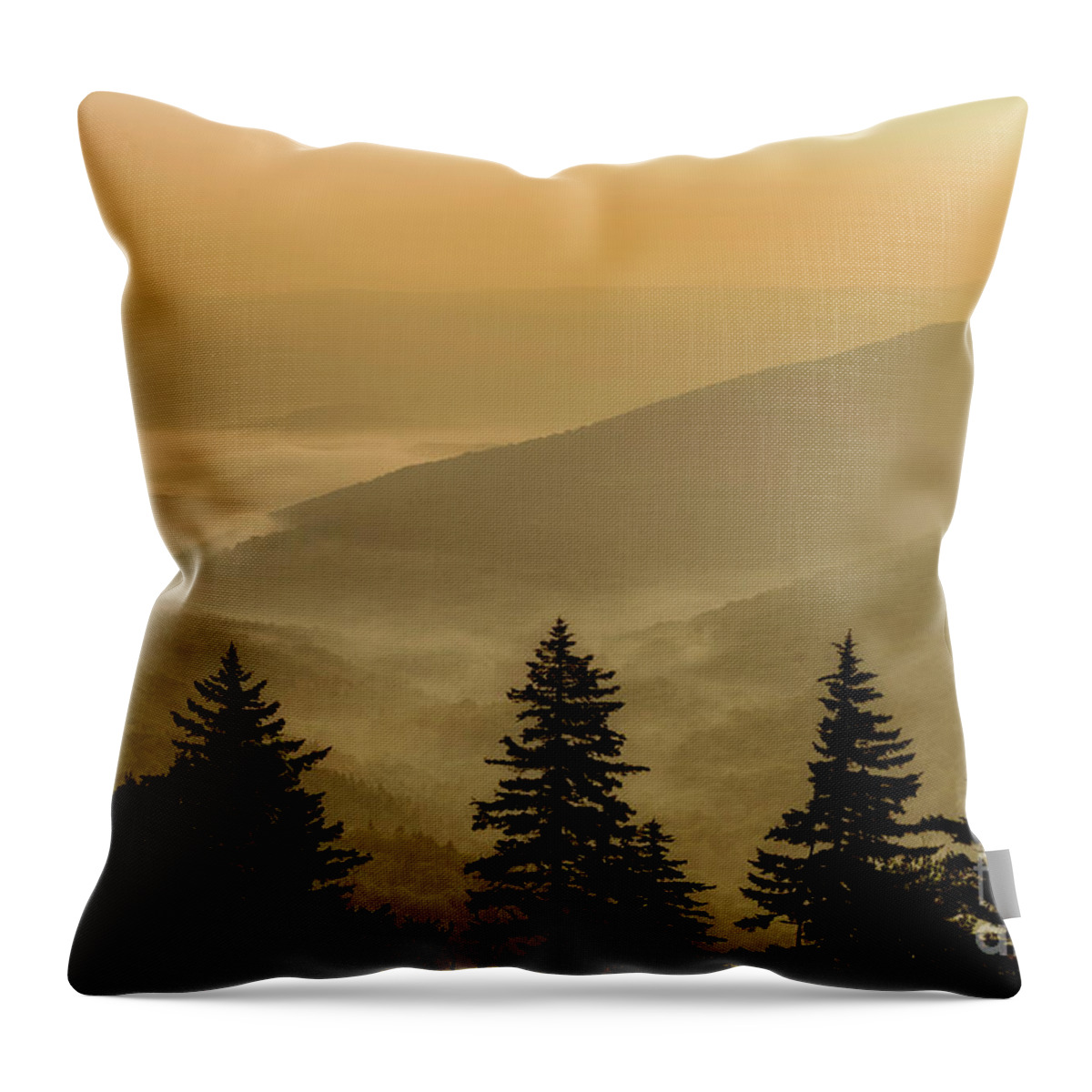 Sunrise Throw Pillow featuring the photograph Sunrise in the Highlands #1 by Thomas R Fletcher