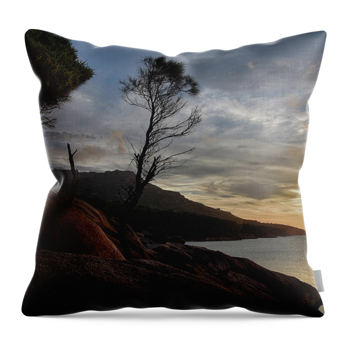 Honeymoon Bay Throw Pillow featuring the photograph Sunset at Honeymoon Bay #1 by Andrei SKY