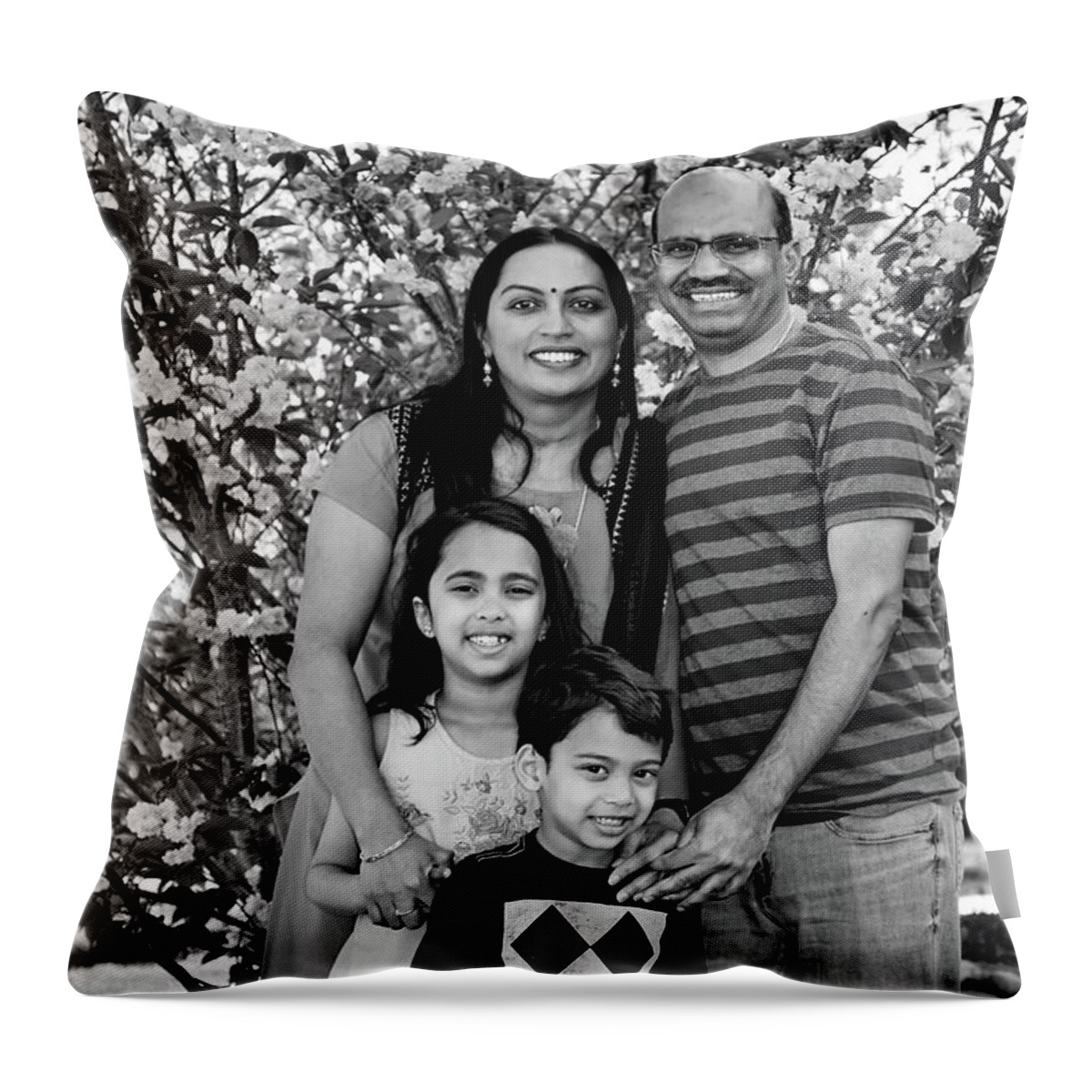 Family Throw Pillow featuring the photograph The Dundamadappa Family #1 by Monika Salvan