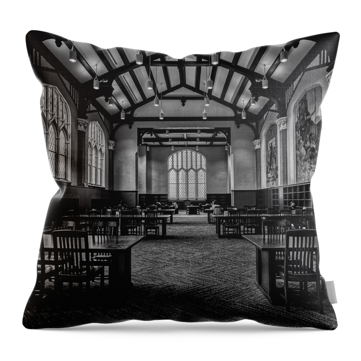 Great Room Throw Pillow featuring the photograph The Great Room - Hale Library #1 by Mountain Dreams