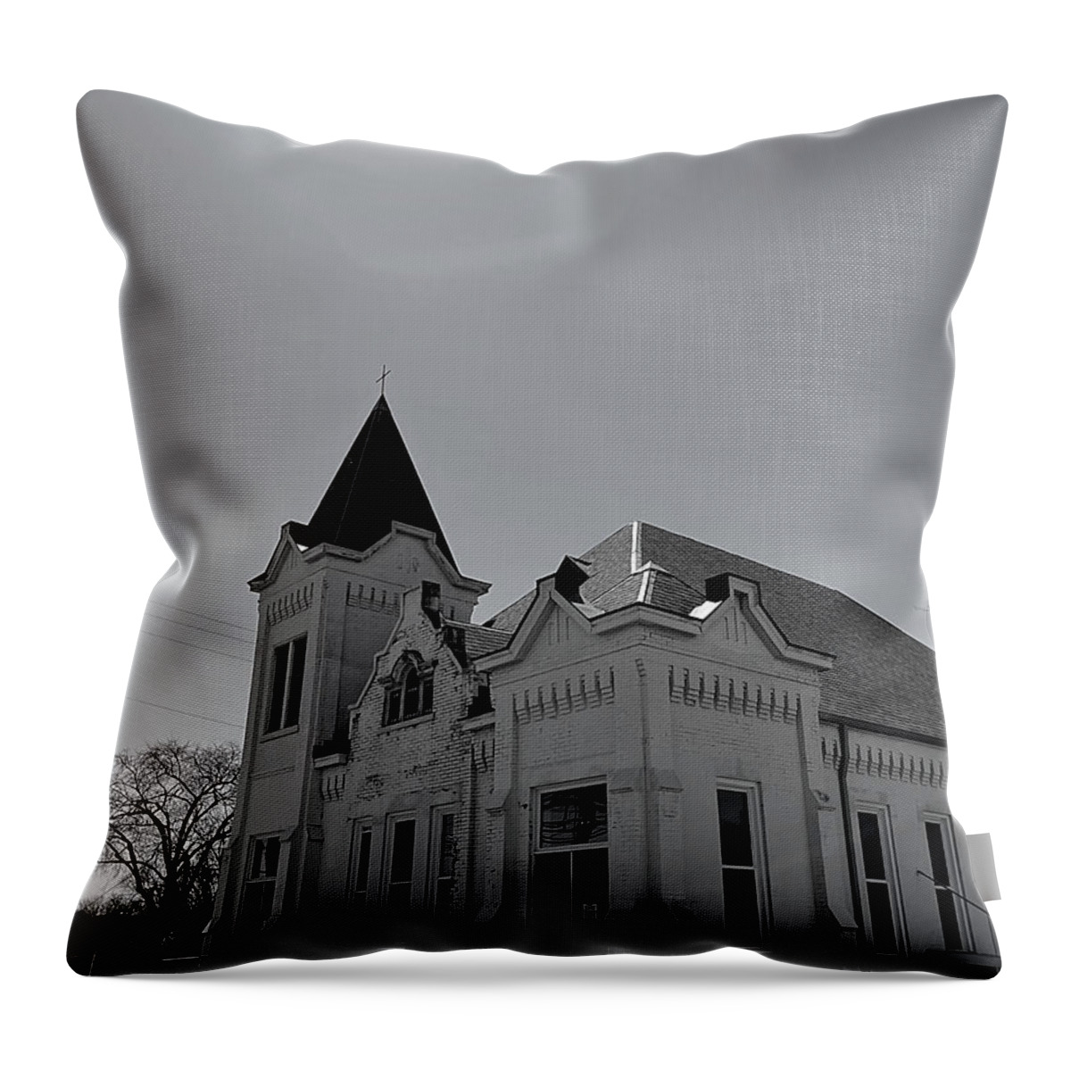 Church Throw Pillow featuring the photograph The Light BW by Lee Darnell