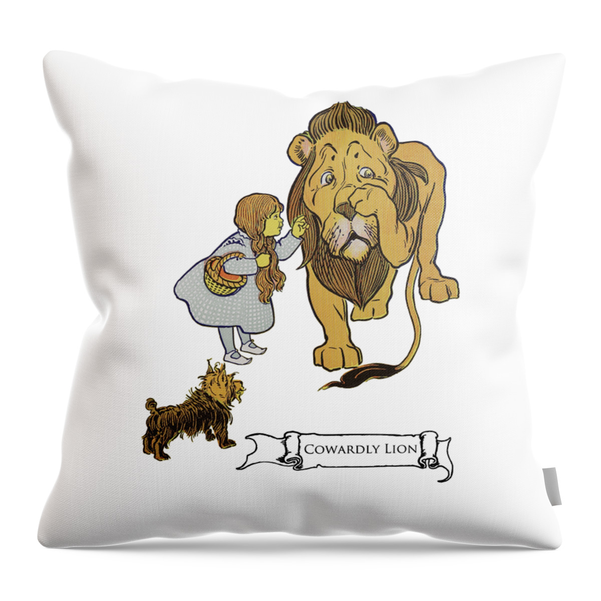 The Wizard Of Oz Throw Pillow featuring the digital art The Wizard of Oz scene #3 by Madame Memento