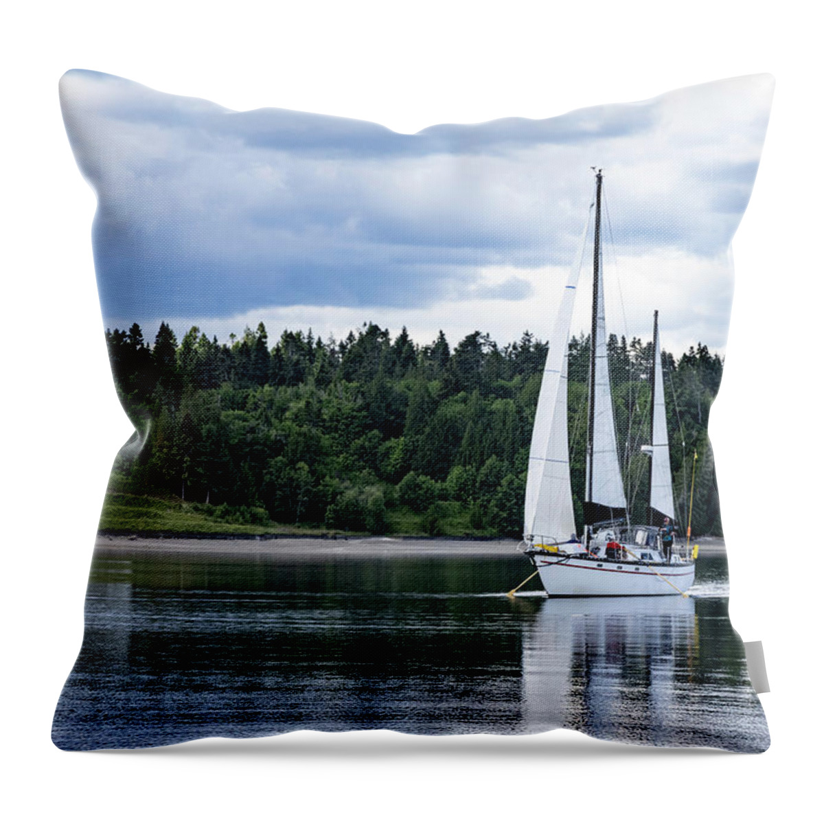Ketch Throw Pillow featuring the photograph Tranquility #1 by Bruce Bonnett