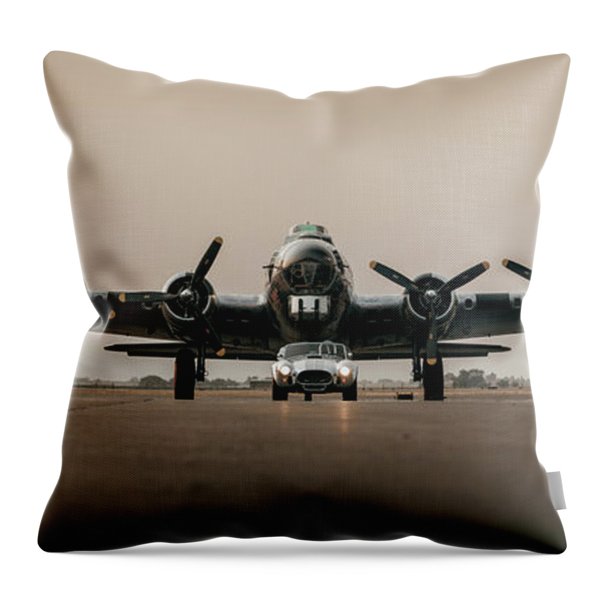 B17 Throw Pillow featuring the photograph War Machines #1 by David Whitaker Visuals