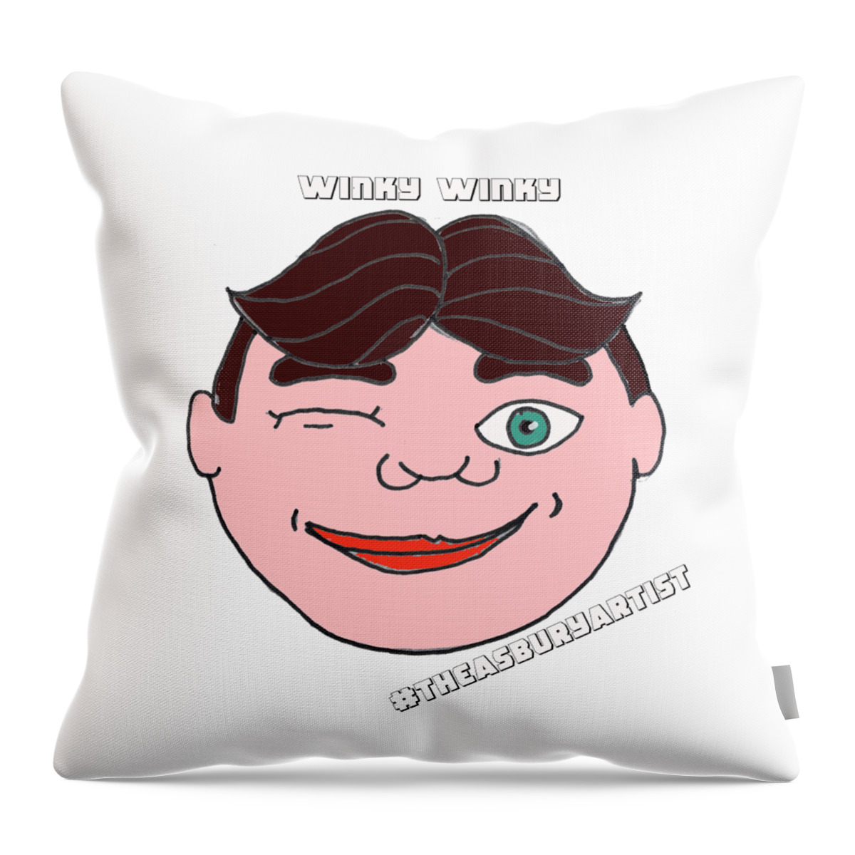 Asbury Park Throw Pillow featuring the drawing Winky Winky #1 by Patricia Arroyo