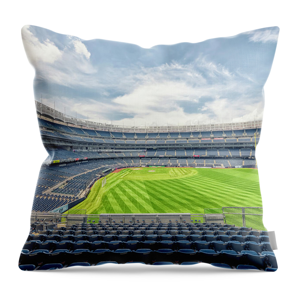 America Throw Pillow featuring the photograph Yankee Stadium #1 by Manjik Pictures