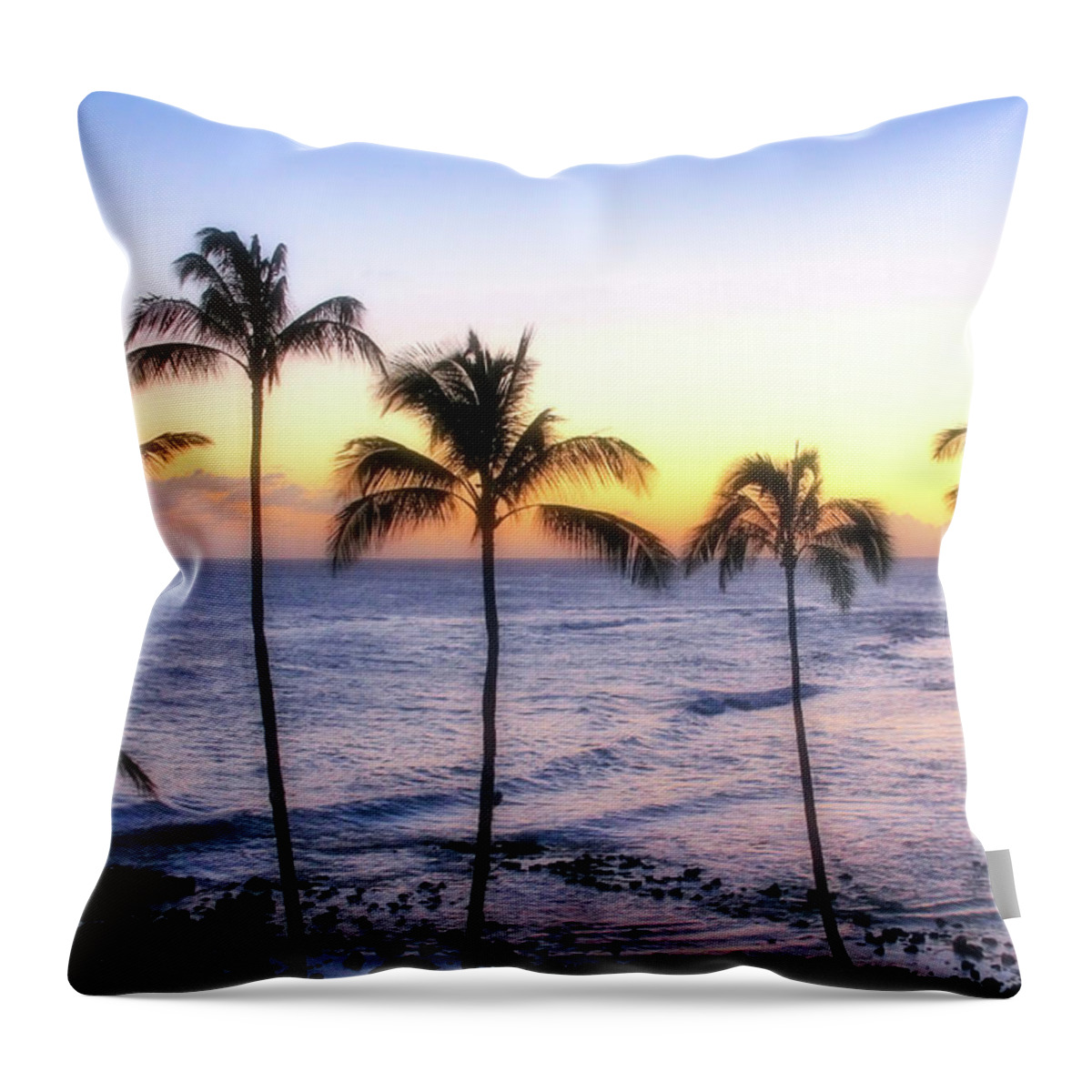 Hawaii Throw Pillow featuring the photograph Poipu Palms by Robert Carter