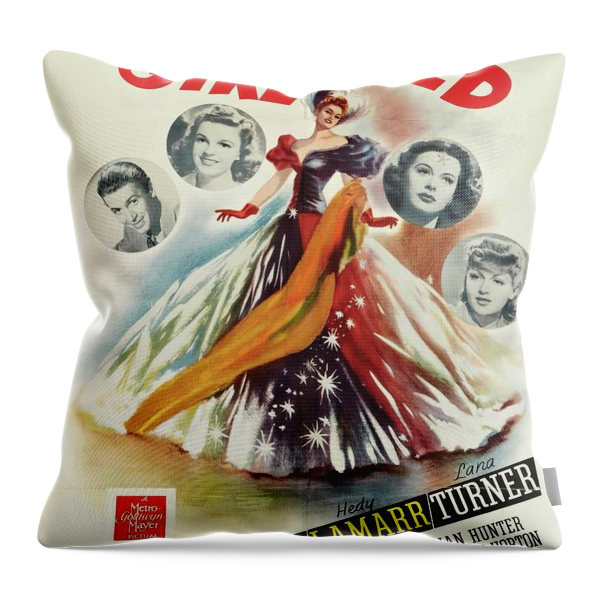 Ziegfeld Throw Pillow featuring the mixed media Ziegfeld Girl'', 1941 by Movie World Posters