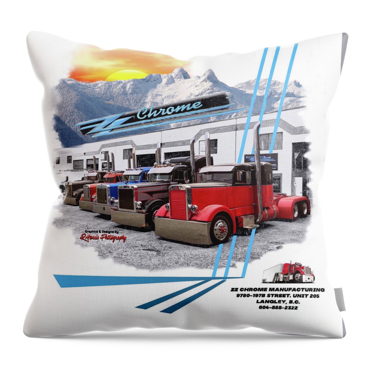  Throw Pillow featuring the photograph ZZ Chrome by Randy Harris