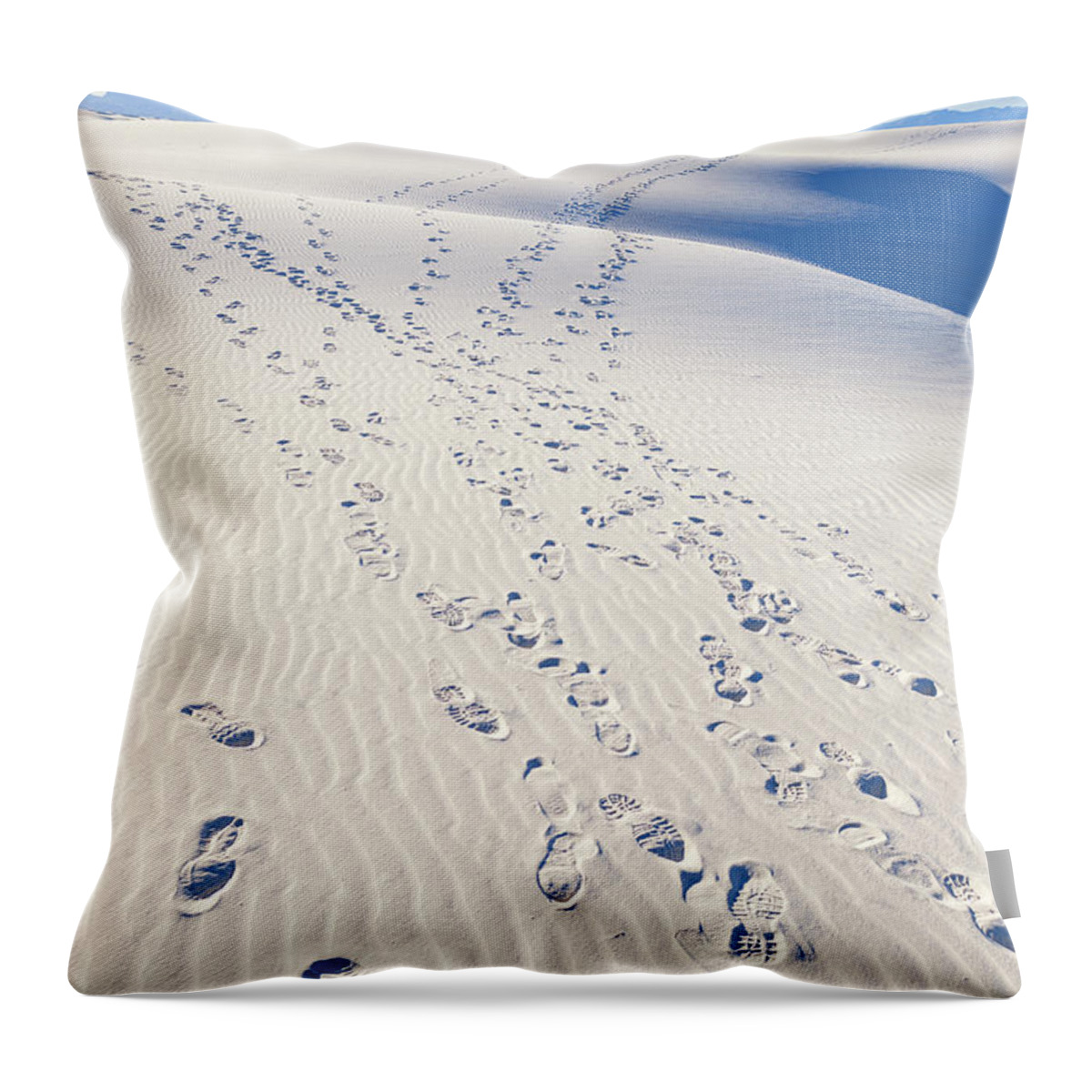Chihuahuan Desert Throw Pillow featuring the photograph White Sands Gypsum Dunes #10 by Raul Rodriguez