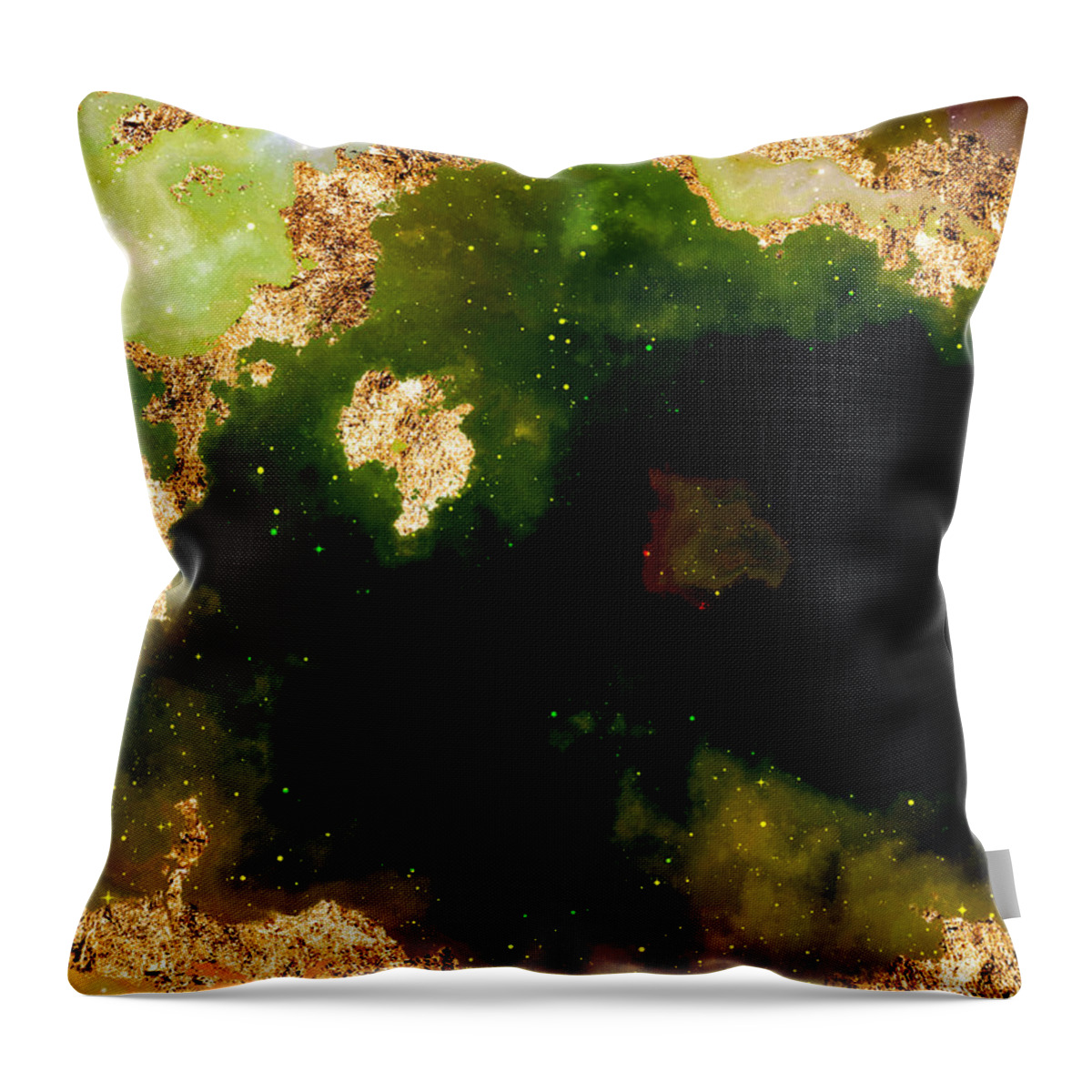 Holyrockarts Throw Pillow featuring the mixed media 100 Starry Nebulas in Space Abstract Digital Painting 013 by Holy Rock Design