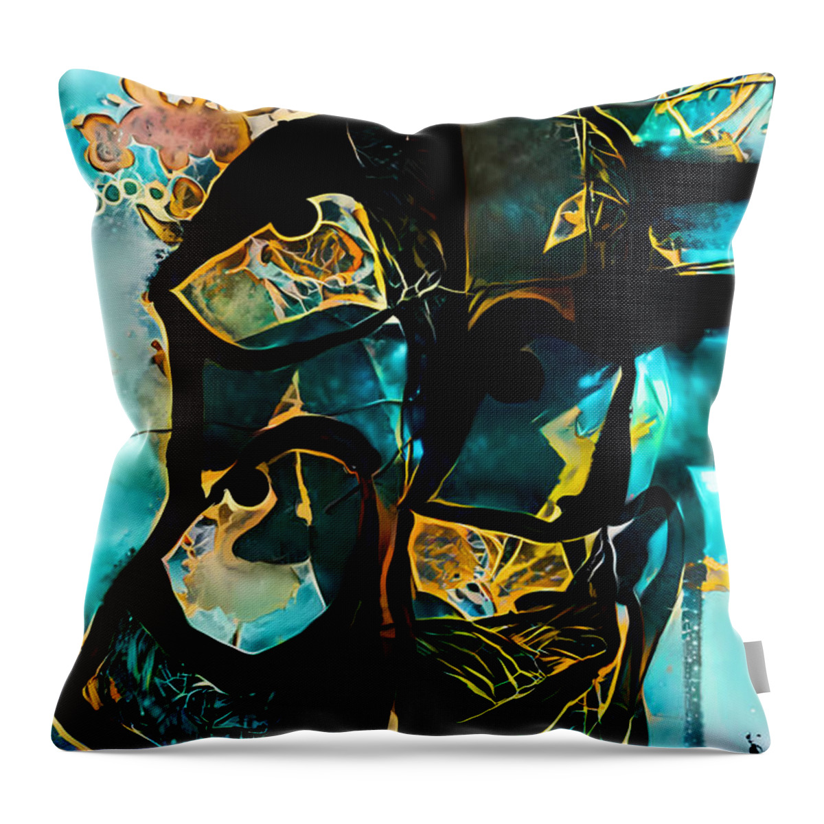 Contemporary Art Throw Pillow featuring the digital art 105 by Jeremiah Ray