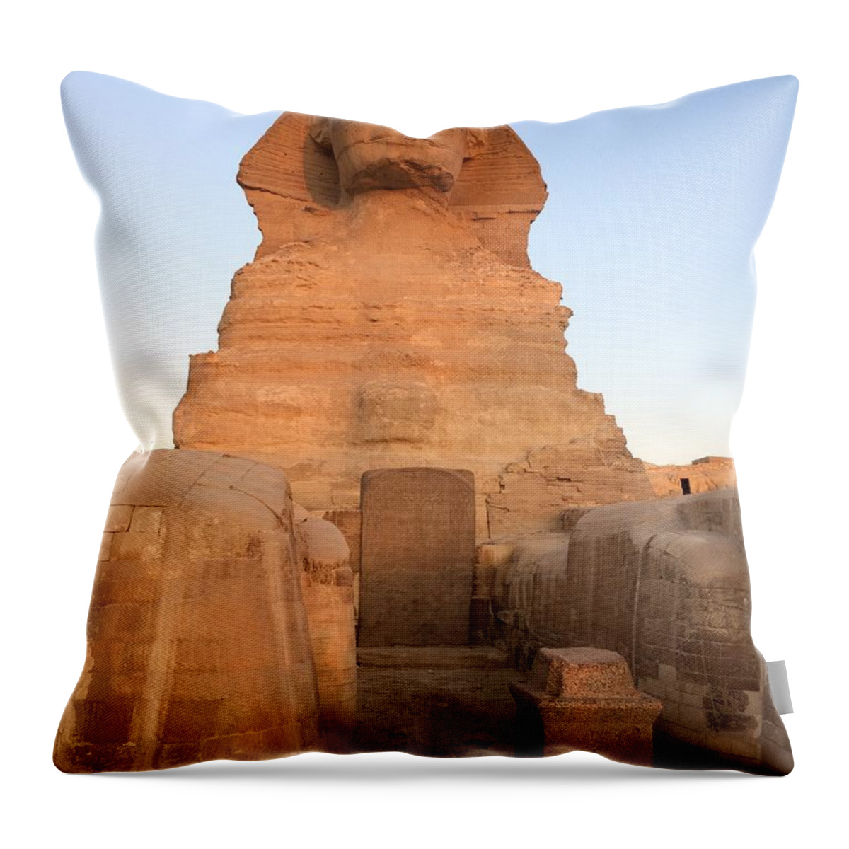 Giza Throw Pillow featuring the photograph Great Sphinx #11 by Trevor Grassi