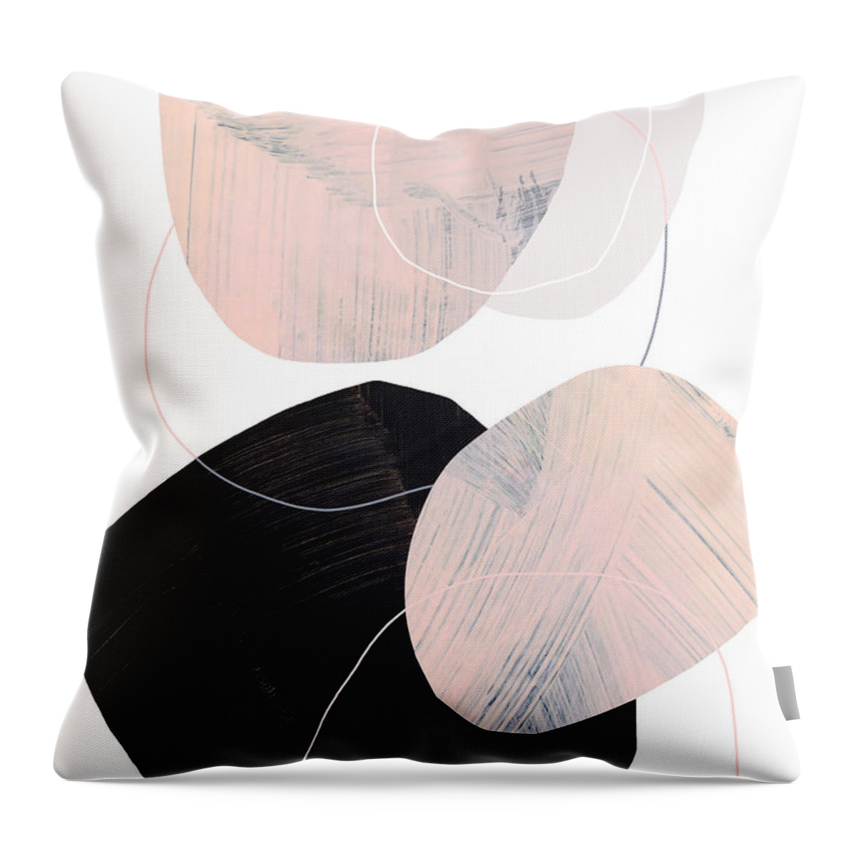 Blush Throw Pillow featuring the mixed media 0075-Moving by Anke Classen